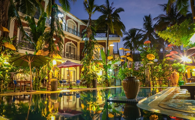 Pool View at Night Time