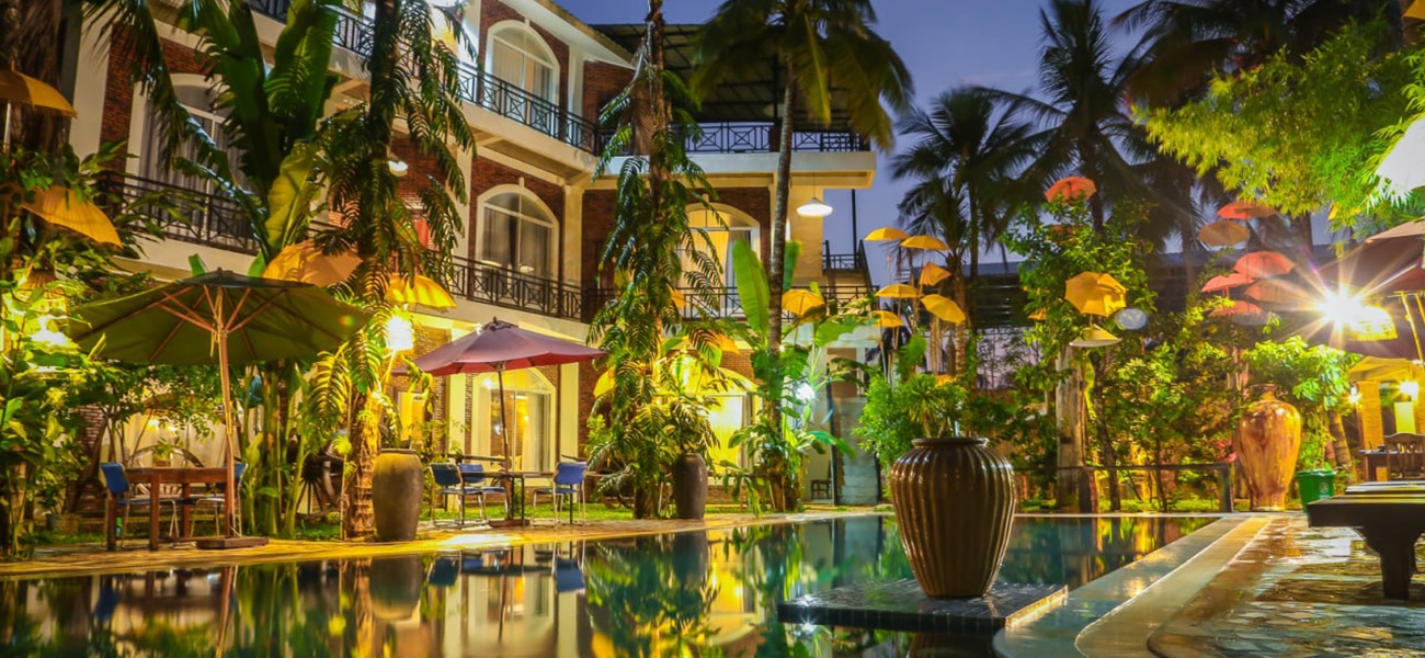 Pool View at Night Time